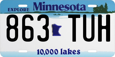 MN license plate 863TUH