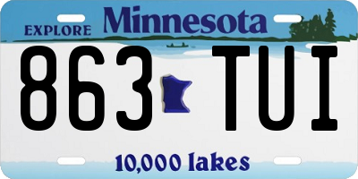 MN license plate 863TUI