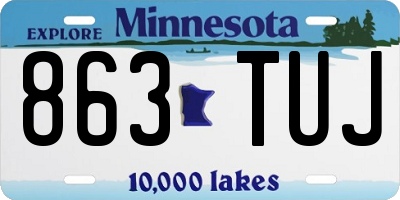 MN license plate 863TUJ
