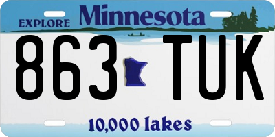 MN license plate 863TUK