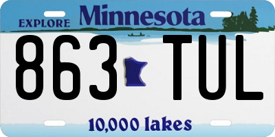 MN license plate 863TUL