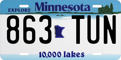 MN license plate 863TUN