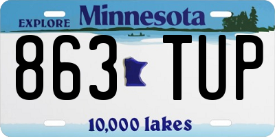 MN license plate 863TUP