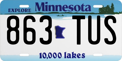 MN license plate 863TUS