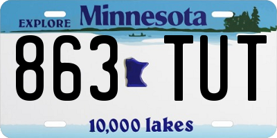 MN license plate 863TUT