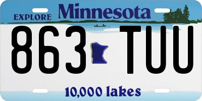 MN license plate 863TUU