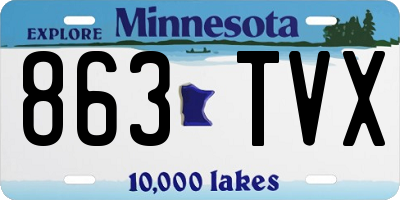 MN license plate 863TVX