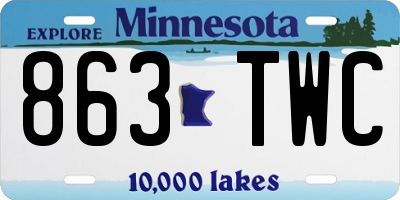 MN license plate 863TWC
