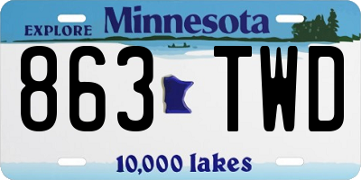 MN license plate 863TWD