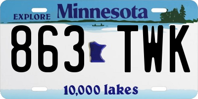 MN license plate 863TWK