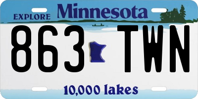 MN license plate 863TWN