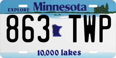MN license plate 863TWP