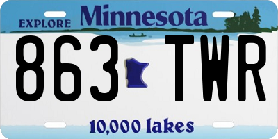 MN license plate 863TWR