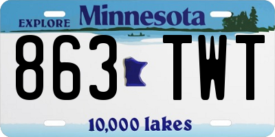 MN license plate 863TWT