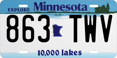 MN license plate 863TWV