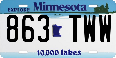 MN license plate 863TWW