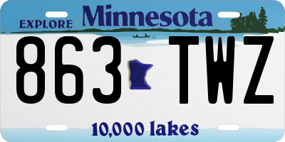 MN license plate 863TWZ