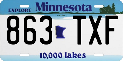 MN license plate 863TXF