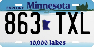 MN license plate 863TXL