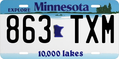 MN license plate 863TXM