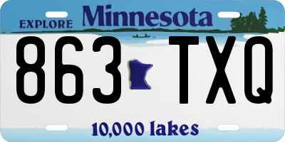 MN license plate 863TXQ