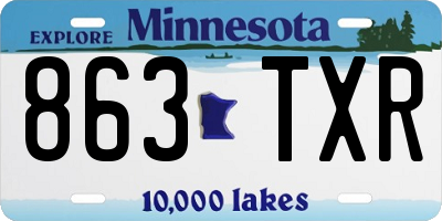 MN license plate 863TXR