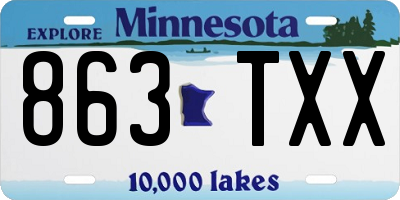 MN license plate 863TXX