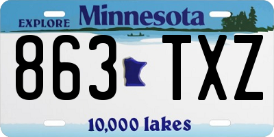 MN license plate 863TXZ
