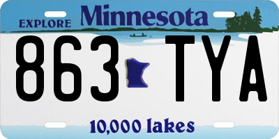 MN license plate 863TYA