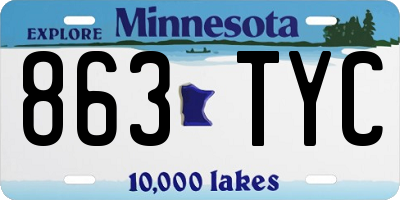 MN license plate 863TYC