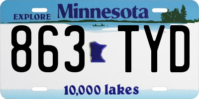 MN license plate 863TYD