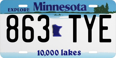 MN license plate 863TYE