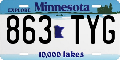 MN license plate 863TYG