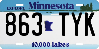 MN license plate 863TYK