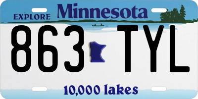 MN license plate 863TYL