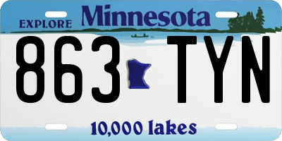 MN license plate 863TYN