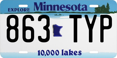 MN license plate 863TYP