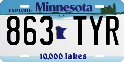 MN license plate 863TYR