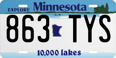 MN license plate 863TYS
