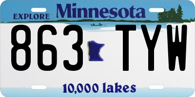 MN license plate 863TYW