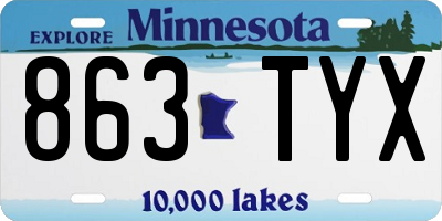 MN license plate 863TYX