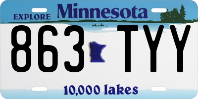 MN license plate 863TYY