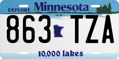 MN license plate 863TZA