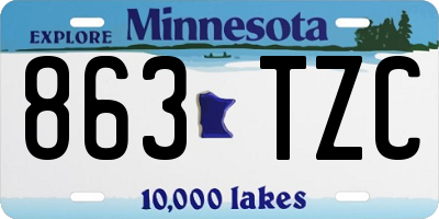 MN license plate 863TZC