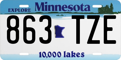 MN license plate 863TZE