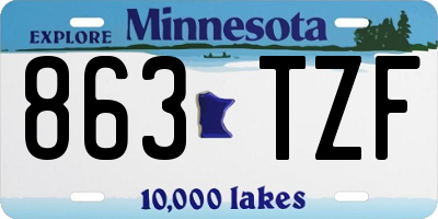MN license plate 863TZF