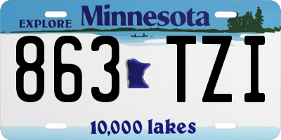 MN license plate 863TZI