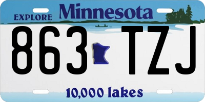MN license plate 863TZJ
