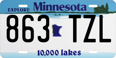 MN license plate 863TZL