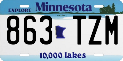 MN license plate 863TZM
